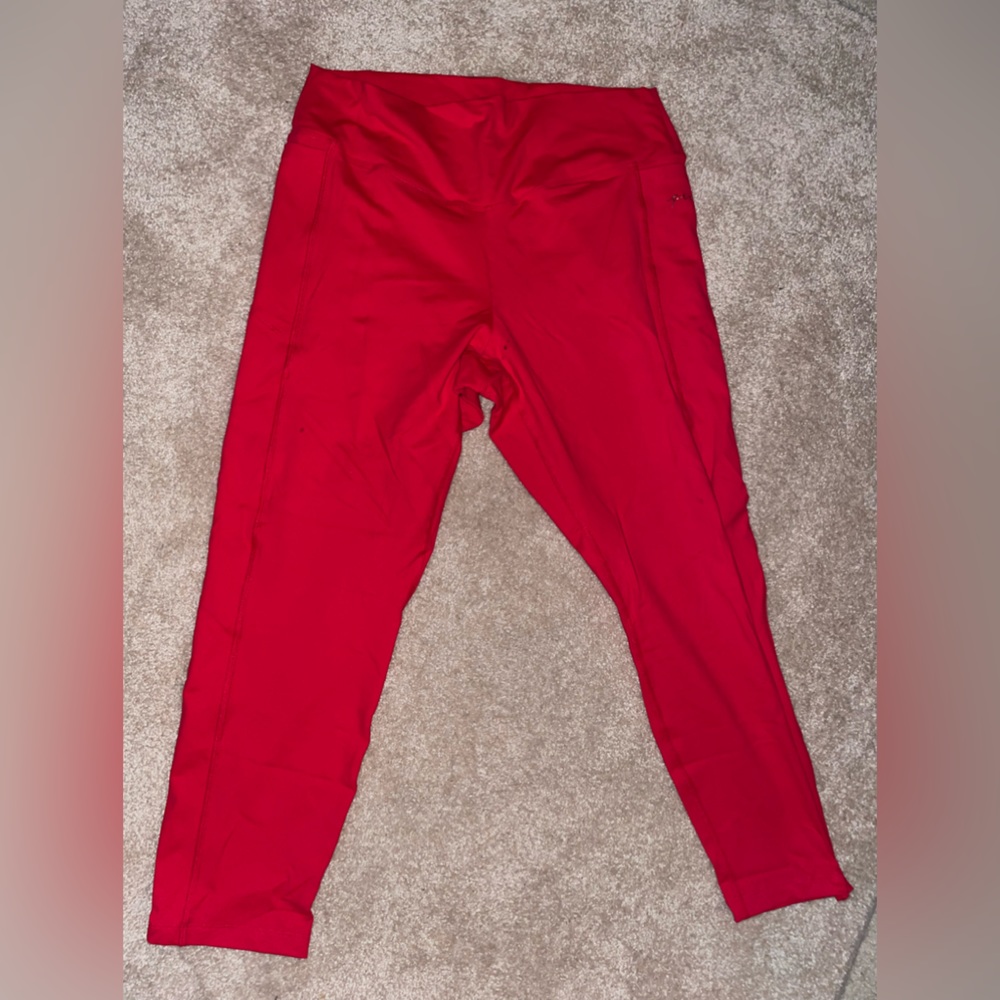 Red Victoria’s Secret leggings gently worn